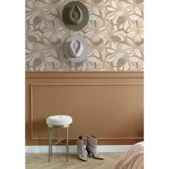 ESTAhome behang bloemmotief beige - 50 x 900 cm