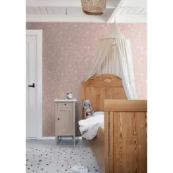 ESTAhome behang bos met bosdieren oudroze - 53 x 1005 cm