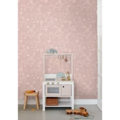 ESTAhome behang bos met bosdieren oudroze - 53 x 1005 cm