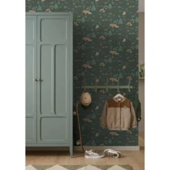ESTAhome behang bos met bosdieren donkergroen - 53 x 1005 cm