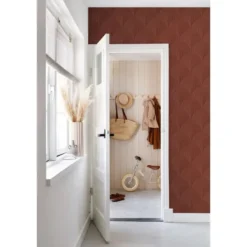 ESTAhome behang 3D-motief roodbruin - 53 x 1005 cm