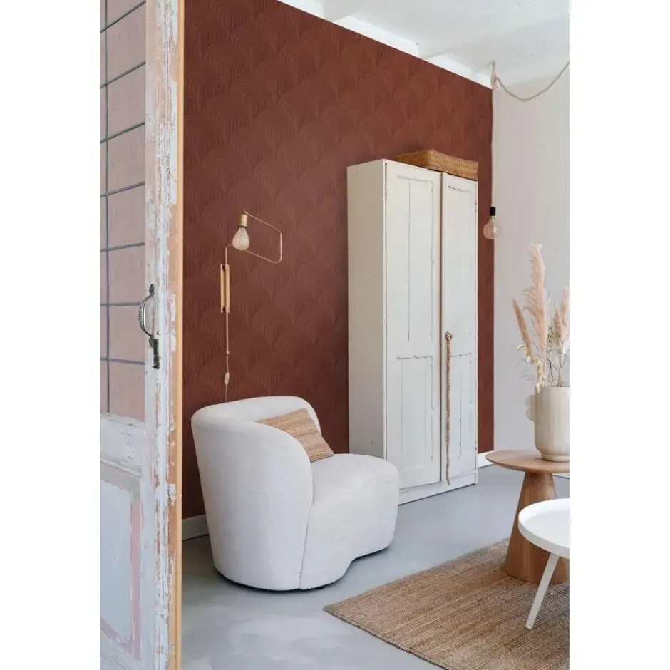 ESTAhome behang 3D-motief roodbruin - 53 x 1005 cm
