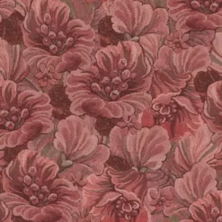 ESTAhome behang geborduurd bloemmotief bordeaux rood - 50 x 900 cm