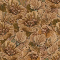 ESTAhome behang geborduurd bloemmotief beige bruin - 50 x 900 cm