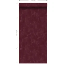 ESTAhome behang - geschilderd effect - bordeaux rood - 0.53 x 10.05 m