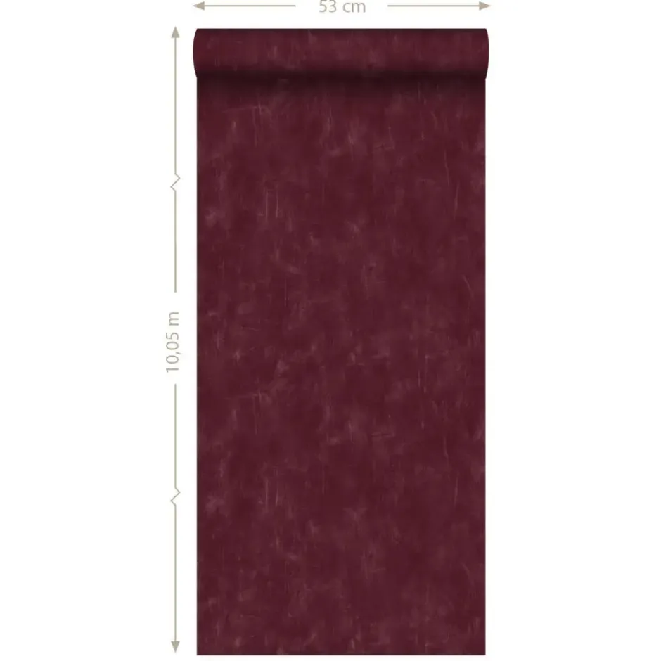 ESTAhome behang - geschilderd effect - bordeaux rood - 0.53 x 10.05 m