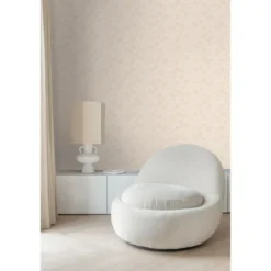 ESTAhome behang getekende bladeren zand beige en licht terracotta