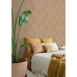 ESTAhome behang getekende bladeren terracotta roze - 53 x 1005 cm