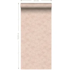 ESTAhome behang getekende bladeren terracotta roze - 53 x 1005 cm