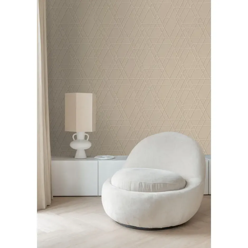 ESTAhome behang grafisch 3D motief beige - 50 x 900 cm