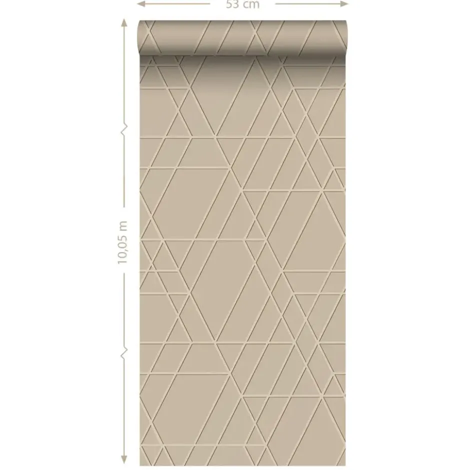 ESTAhome behang grafisch 3D motief beige - 50 x 900 cm