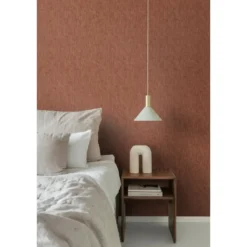 ESTAhome behang grafische lijnen terracotta bruin - 50 x 900 cm