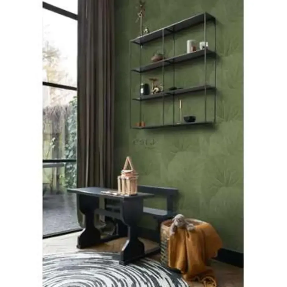 ESTAhome behang - grote bladeren - vergrijsd groen - 53 cm x 10.05 m