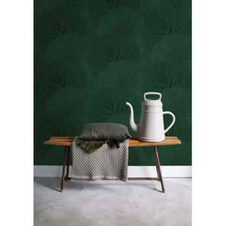 ESTAhome behang - grote bladeren - emerald groen - 0.53 x 10.05 m