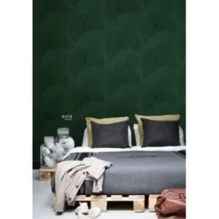ESTAhome behang - grote bladeren - emerald groen - 0.53 x 10.05 m