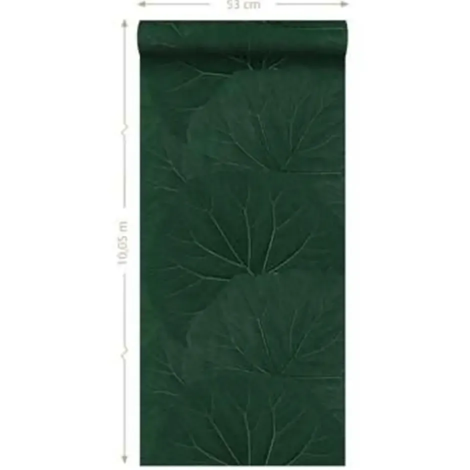 ESTAhome behang - grote bladeren - emerald groen - 0.53 x 10.05 m