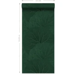 ESTAhome behang - grote bladeren - emerald groen - 0.53 x 10.05 m