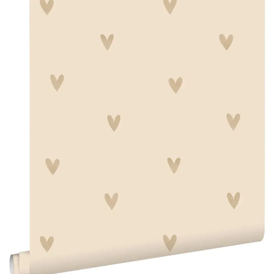 ESTAhome behang hartjes beige - 53 x 1005 cm