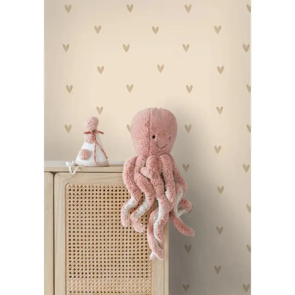 ESTAhome behang hartjes beige - 53 x 1005 cm