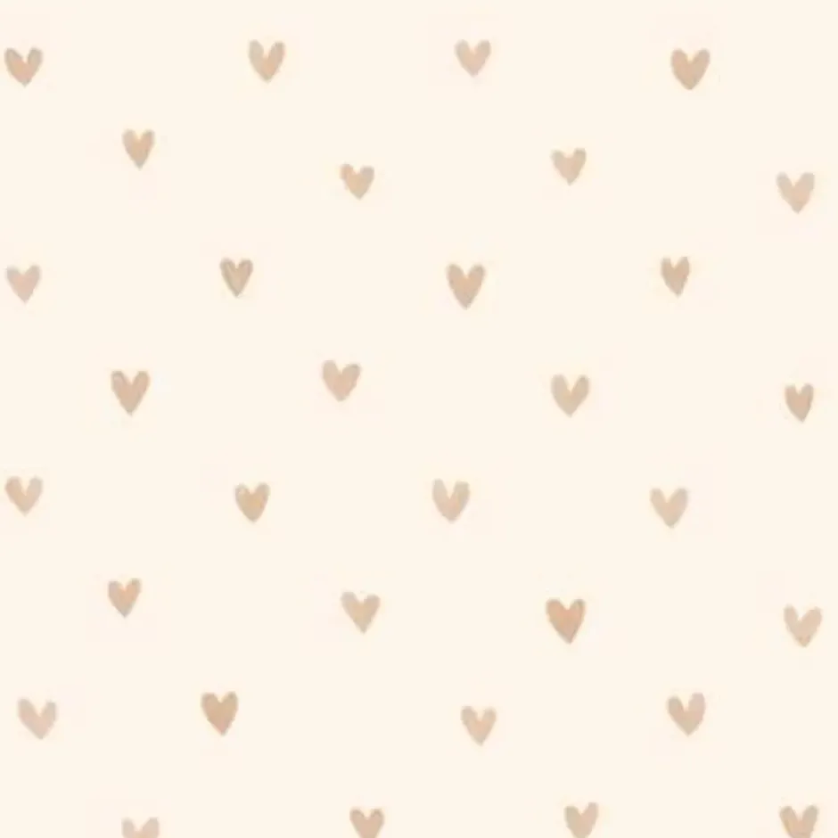 ESTAhome behang - hartjes - glanzend goud en beige - 0.53 x 10.05 m
