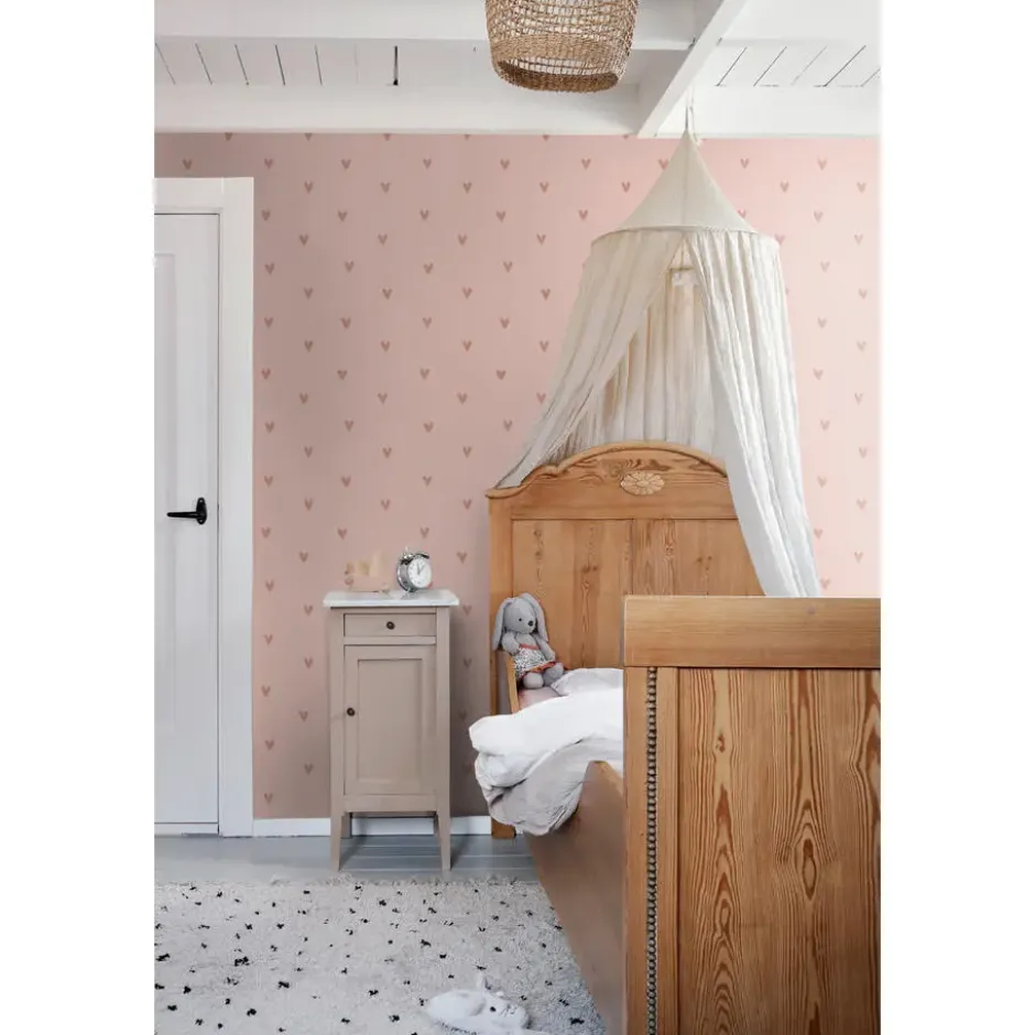 ESTAhome behang hartjes roze - 53 x 1005 cm