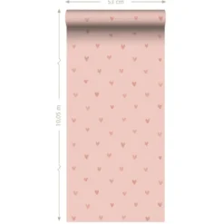 ESTAhome behang hartjes roze - 53 x 1005 cm