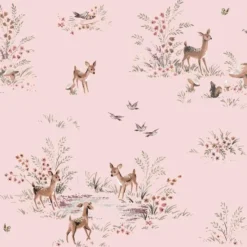 ESTAhome behang hertjes roze - 50 x 900 cm