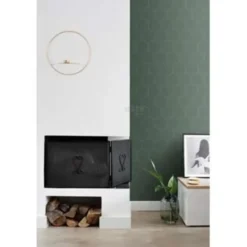 ESTAhome behang - honingraat-motief - groen en goud - 53 cm x 10,05 m