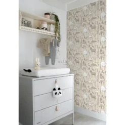 ESTAhome behang jungle dieren beige - 53 x 1005 cm