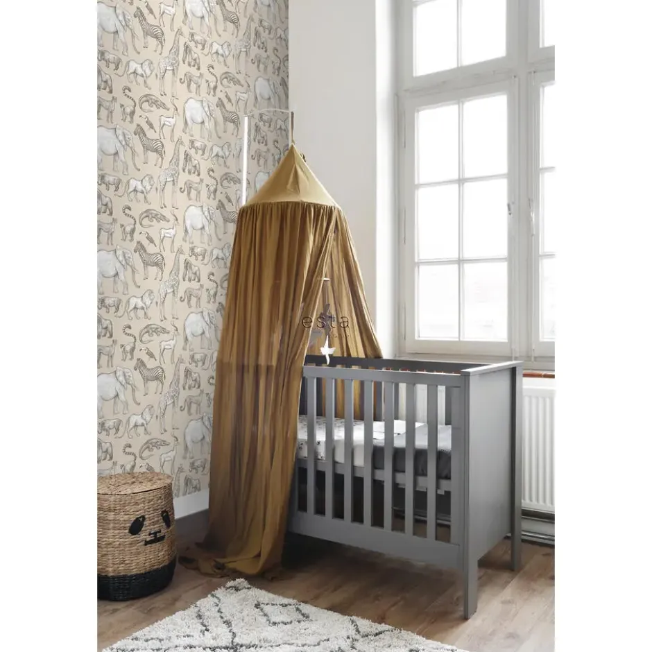ESTAhome behang jungle dieren beige - 53 x 1005 cm