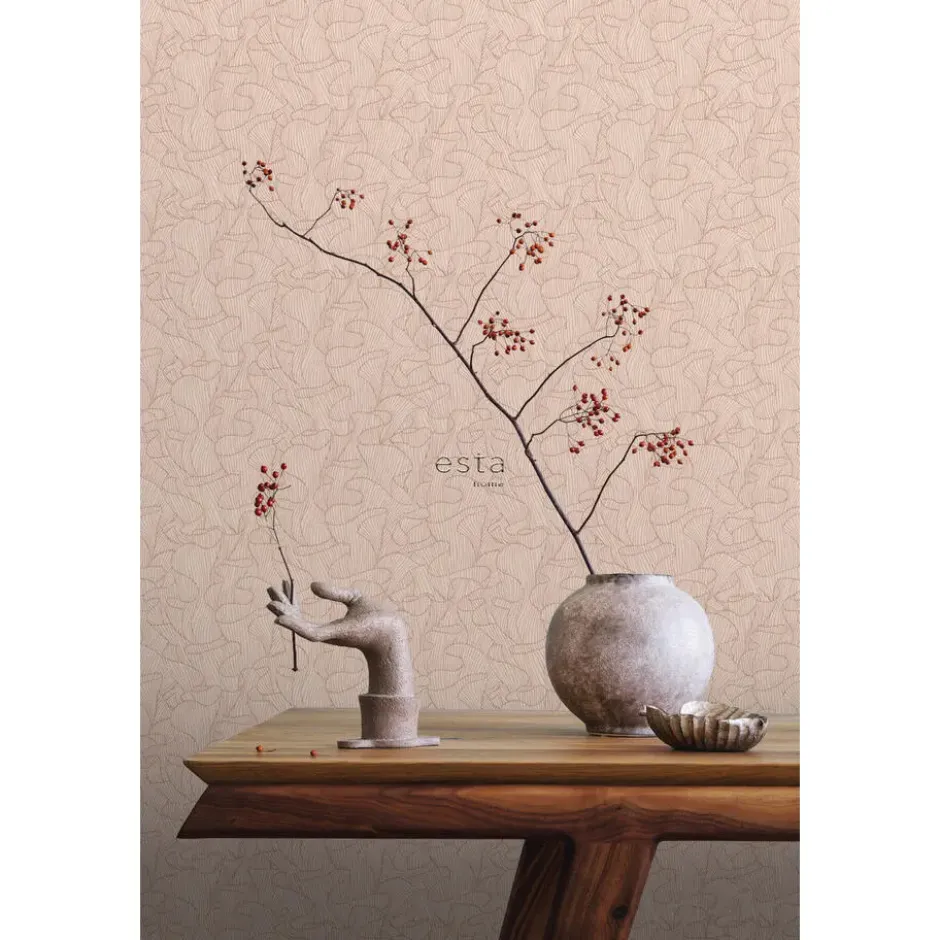 ESTAhome behang koraal terracotta roze - 50 x 900 cm