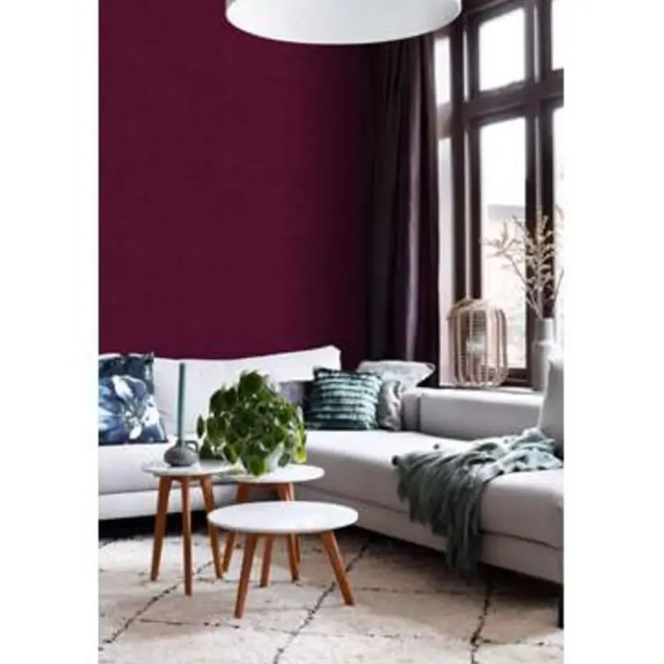 ESTAhome behang - linnenstructuur - bordeaux rood - 53 cm x 10,05 m