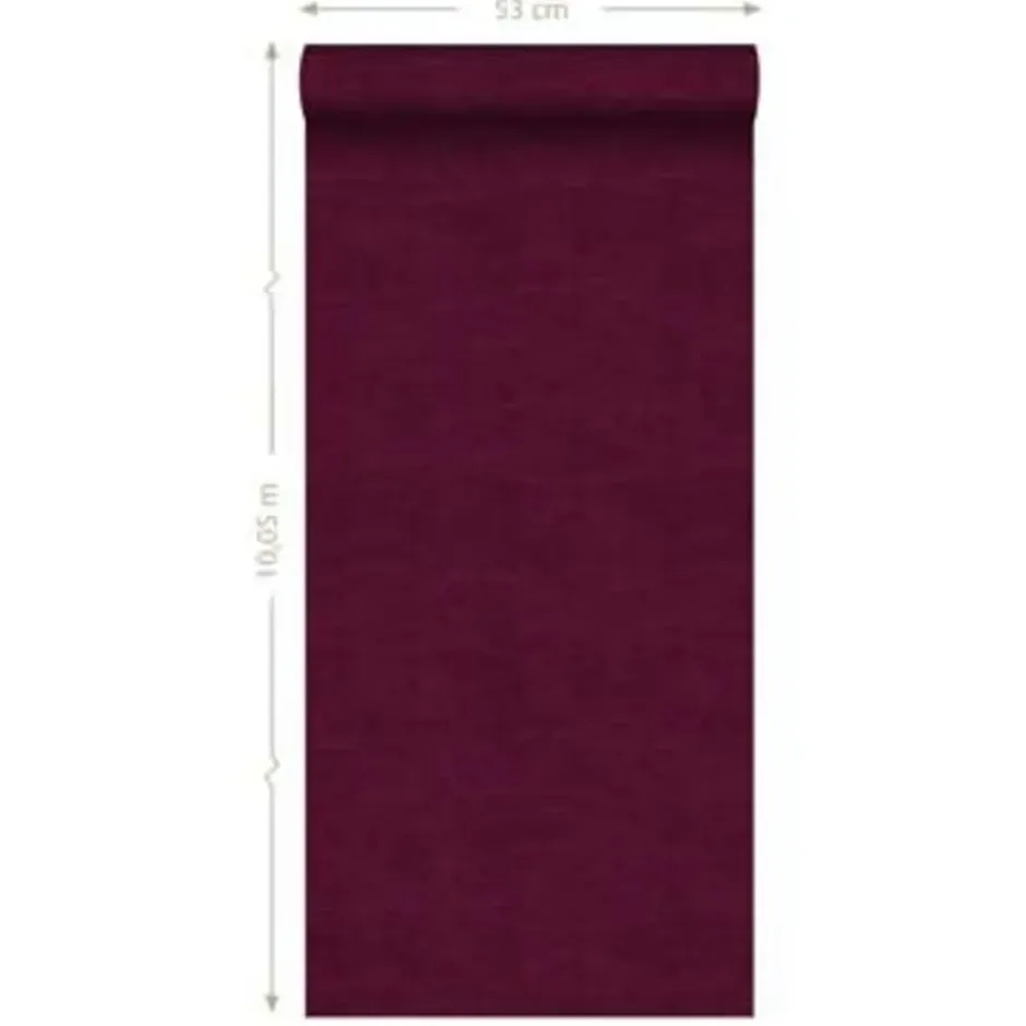 ESTAhome behang - linnenstructuur - bordeaux rood - 53 cm x 10,05 m