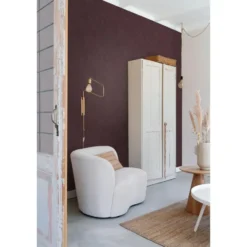 ESTAhome behang palmbladeren aubergine paars - 50 x 900 cm