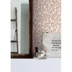 ESTAhome behang - panterprint - perzik roze - 0.53 x 10.05 m