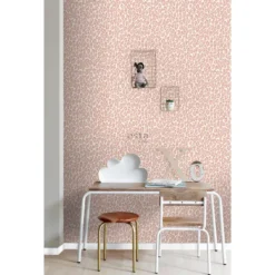 ESTAhome behang - panterprint - perzik roze - 0.53 x 10.05 m