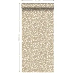 ESTAhome behang - panterprint - donker beige - 0.53 x 10.05 m