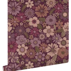 ESTAhome behang retro bloemen mauve paars - 50 x 900 cm