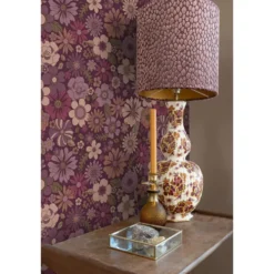 ESTAhome behang retro bloemen mauve paars - 50 x 900 cm