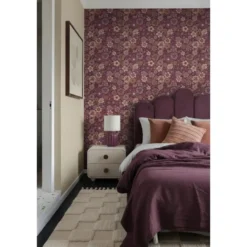ESTAhome behang retro bloemen mauve paars - 50 x 900 cm