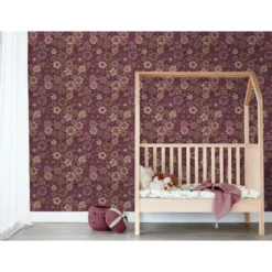 ESTAhome behang retro bloemen mauve paars - 50 x 900 cm