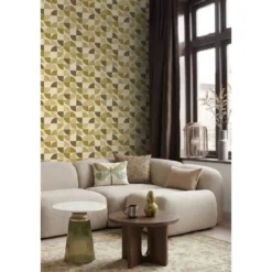 ESTAhome behang retro ornamenten olijfgroen - 50 x 900 cm