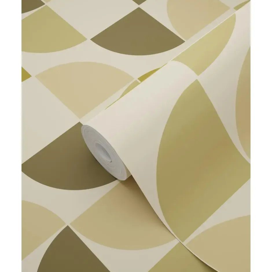 ESTAhome behang retro ornamenten olijfgroen - 50 x 900 cm