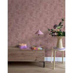 ESTAhome behang schilderachtige structuur mauve paars - 50 x 900 cm