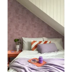 ESTAhome behang schilderachtige structuur mauve paars - 50 x 900 cm