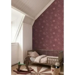 ESTAhome behang sterrenhemel bordeaux rood - 50 x 900 cm