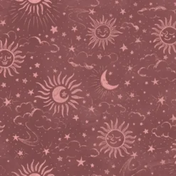 ESTAhome behang sterrenhemel bordeaux rood - 50 x 900 cm