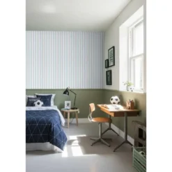 ESTAhome behang strepen blauw en rood - 50 x 900 cm