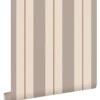 ESTAhome behang strepen bruin en beige - 50 x 900 cm