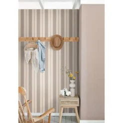 ESTAhome behang strepen bruin en beige - 50 x 900 cm